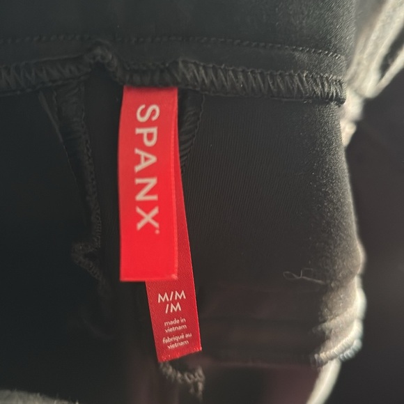 Spanx Black Perfect Pant Slim Straight Pull On Ponte Stretch Knit Career Medium - Picture 9 of 9